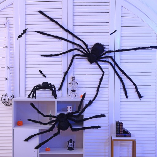 VEĽKÁ UMELÝ VLASOVÝ PAVÚK VTÁČIA OZDOBA HALLOWEENSKÉ DEKORÁCIE 30 CM