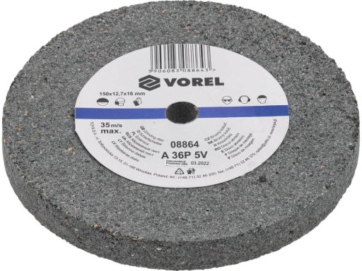 Kotúč do stolovej brúsky 150x12x15 mm - Vorel hrubý