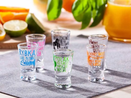 Glasmark Humor poháre na vodku zvieratá transparentné 25 ml 6 kusov