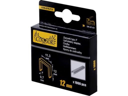 ZOŠÍVAČKY TYP F 12 x 11,3 x 0,7 mm PRE ODBERATEĽA 1000 ks