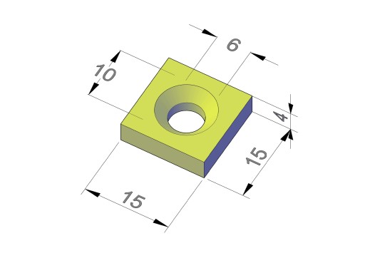 Tanierový magnet MPŁ 15x15x4 N38 na skrutku