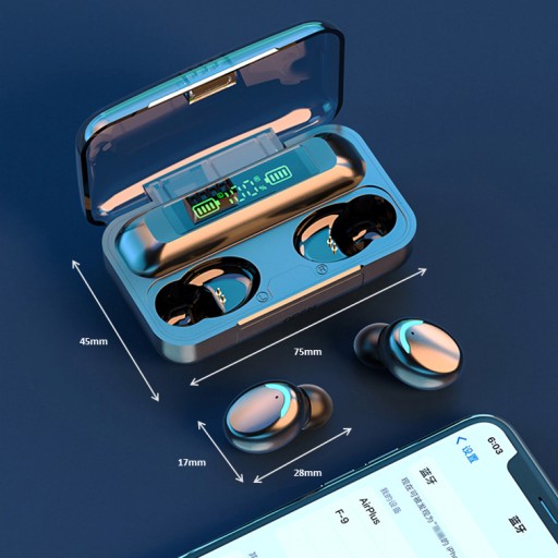 BEZDRÔTOVÉ SLÚCHADLÁ DO UŠÍ BLUETOOTH 5.1 + POWERBANK