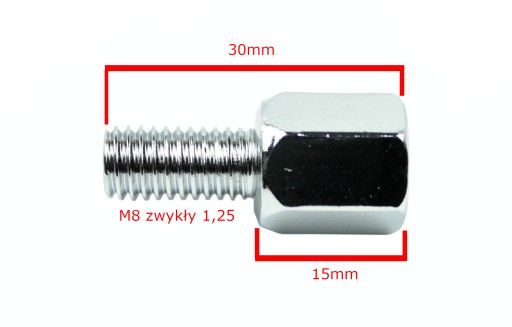 ADAPTÉR REDUKČNÉHO ZRKADLA R>R 8>8 CHROM