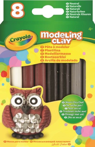 Crayola plastelína 8 ks BALENIE PRÍRODNÉ FARBY ODTIENE HNEDEJ A BIELEJ