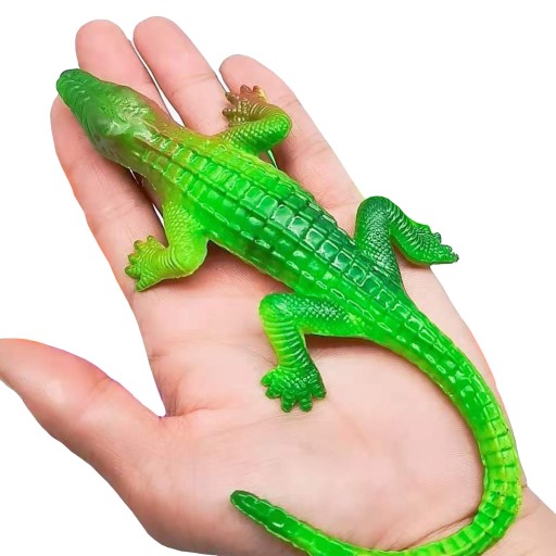 GUMENÝ KROKODÝL REALISTICKÁ NAPÍNAČNÁ chobotnica Žart so zvieratami