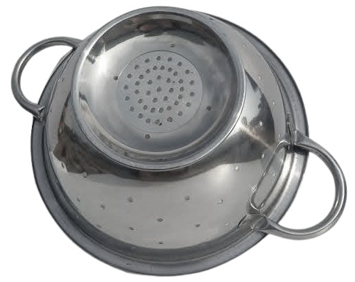 Oceľový cedník 24cm, nerezový cedník s rúčkami