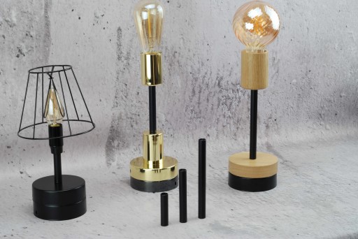 čierna dištančná trubica pre DIY loft retro lampu