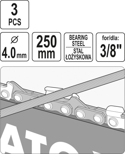 KRUHOVÝ PILNÍK NA REŤAZE 4,0MM 3 KS.