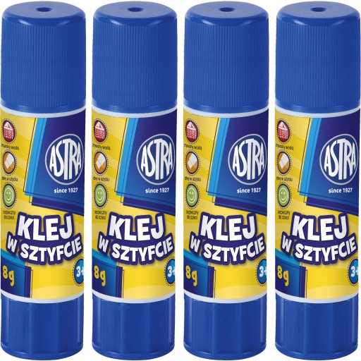 4 kusy Astra GLUE STICK 8g školská kancelária SUPER STRONG