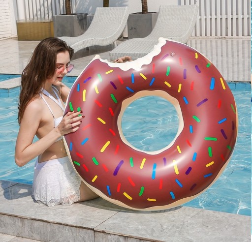 Nafukovací vodný kruh Donut Bagel Nafukovací matrac Donut 90 cm.
