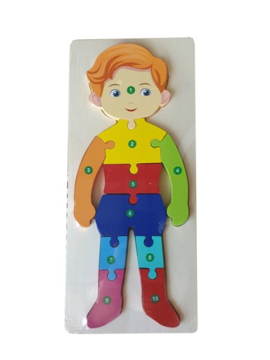 Drevené puzzle s číslami pre deti - Stonožka