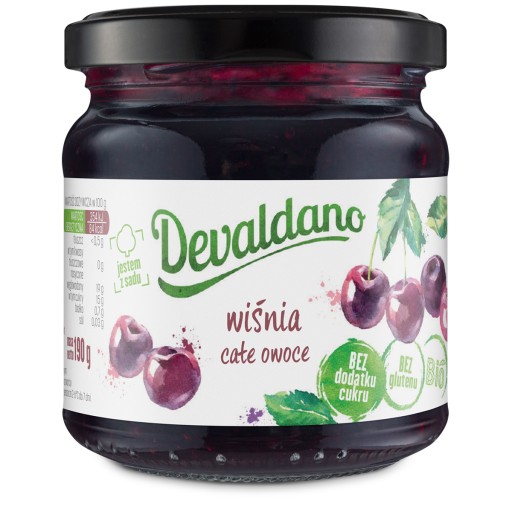 BIO Džem BEZ PRIDANÉHO CUKRU VIŠŇA Devaldano 190 g
