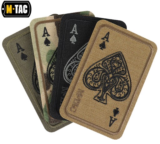 VYŠÍVANÉ ACE OF SPADES KARTA ACE OF SPADES M-TAC COYOTE VELCRO NÁŠIVKA