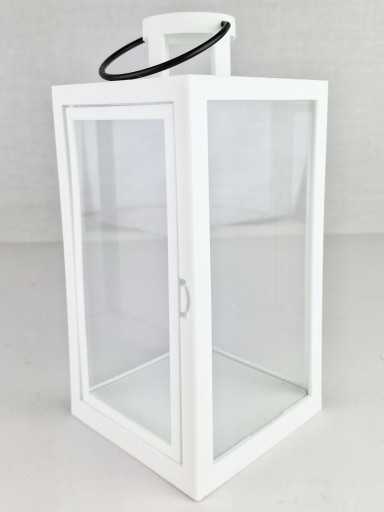 DEKORATÍVNA LAMPIÓNA ZÁHRADNÁ LAMPA OTVÁRAteľná 21CM PRÁZDNÁ BIELA