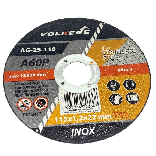 INOX rezací kotúč na kov 115x22,2x1,2mm, A60P