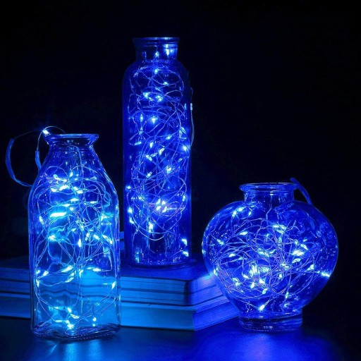 DRÔTOVÉ SVIETIDLÁ 10 LED BATÉRIOVÉ MODRÁ 10 LED
