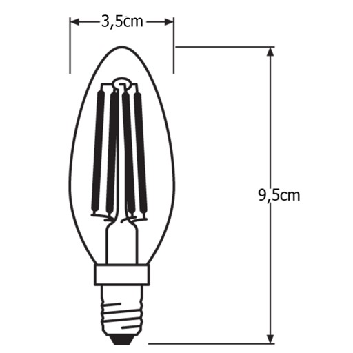 E27 B35 LED žiarovka 4,8W 2700K Stmievateľná OSRAM
