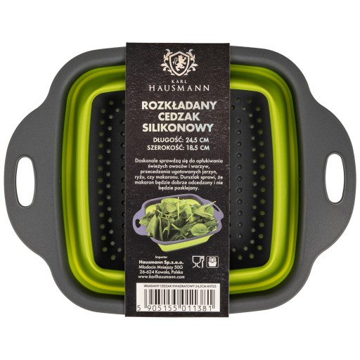 SILIKÓNOVÝ Štvorcový SKLADACÍ SILIKÓNOVÝ CEDNÍK 24,5 CM SITKA ODKAPÁVAČKA