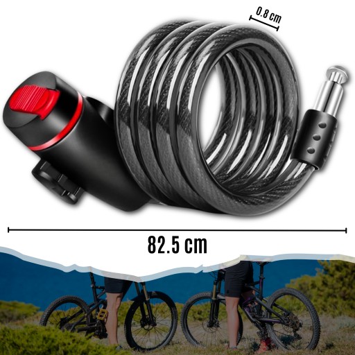 ZÁMOK NA BICYKEL ZÁMOK NA BICYKEL BEZPEČNOSTNÝ KÁBEL KĽÚČ