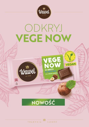 Vege Now Wawel vegánska čokoláda s lieskovoorieškovou pastou 90g
