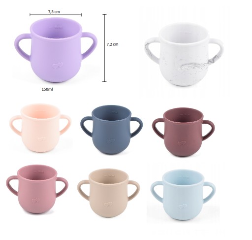 Silikónový pohár s rúčkami pre deti, učia sa piť, 150 ml