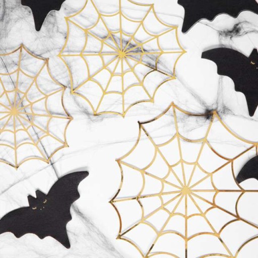 DEKORÁCIE zlatá pavučina pavučina HALLOWEEN x3