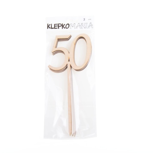 3 ks topper ČÍSLO 50 na narodeniny, výročie