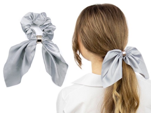 Gumička do vlasov SCRUNCHIES BOWN, šedá