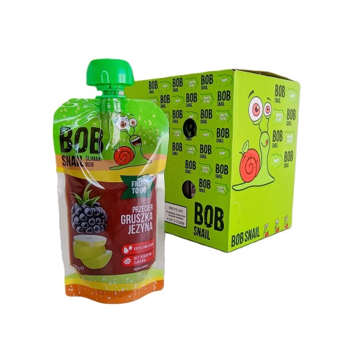 SMOOTHIE BOB SNAIL PEŇAŽKA DIVOKÁ HRUŠKA ČERNICE 120g DÁTUM: 28.03.2025