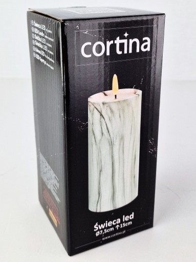 Dekoratívna sviečka na batérie 15 cm Grey Marble LED vložka až na 30 dní