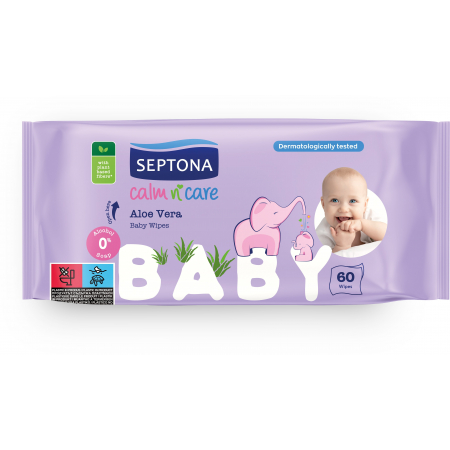 Septona Baby vlhčené obrúsky s aloe 60 ks.