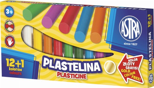Plastelína 13 farieb (12+1 zadarmo) Astra.