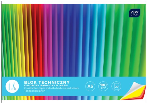 Interprint, farebný technický blok A4, 20 listov