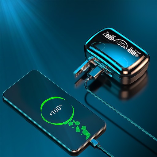 BEZDRÔTOVÉ SLÚCHADLÁ DO UŠÍ BLUETOOTH 5.3 PRO + POWERBANK BT+