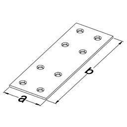 Plochá spojka, dierovaná doska, 80x17x2,0, 25 ks