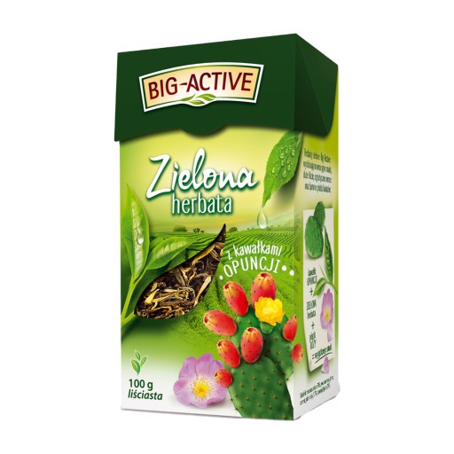 BIG ACTIVE ZELENÝ čaj s kúskami listu opuncie 100G