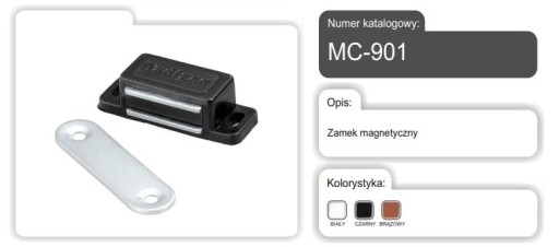 MAGNETICKÝ ZÁMEK MAGNET NA NÁBYTOK 45X15X14MM 14,191 BIELY AMIX