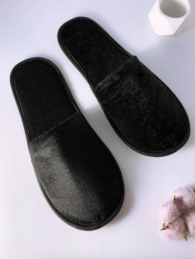 FLOPS DOMÁCE papuče PRE HOSTÍ, HOTELOVÉ KRYTÉ, 29 cm, ČIERNA - 1 PÁR
