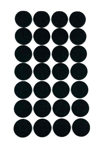 Samolepiace plstené podložky čierne ⌀ 20mm 28 ks
