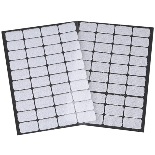 Samolepiaci suchý zips, obdĺžnik 15x25mm, 40 párov, BIELY