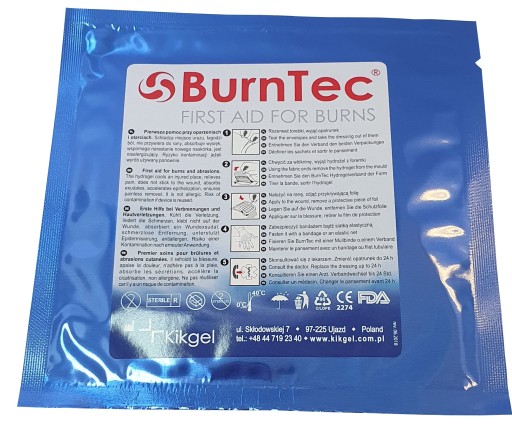 Hydrogélový záchranný obväz 12x12cm BurnTec Kikgel