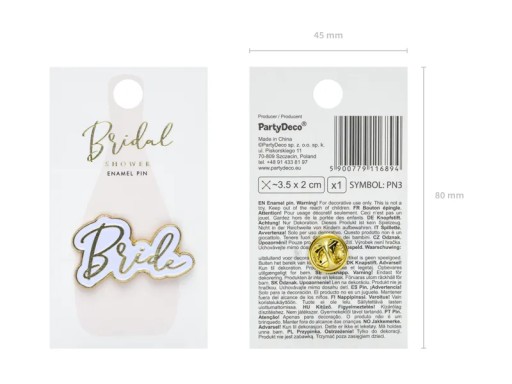 Hen Party Pin Bride 3,5x2cm 1ks
