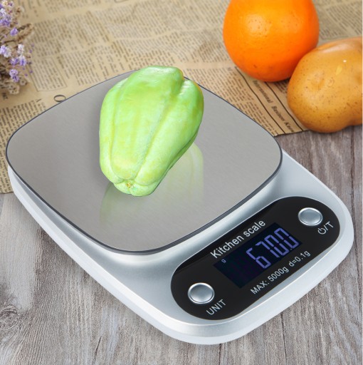 ELEKTRONICKÁ PRESNÁ LCD KUCHYŇSKÁ VÁHA 5kg 5000g/0,1g + SÚPRAVA BATÉRIÍ