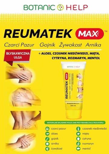 Botanic Help REUMATEK MAX gél na bolesť svalov a masáž 200 ml