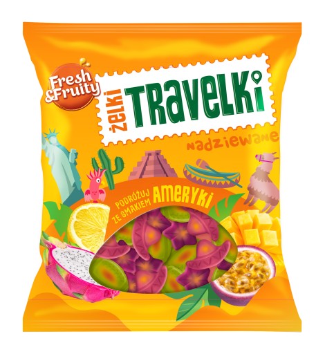 Wawel Travel želé fazuľky s príchuťou Amerika 80g