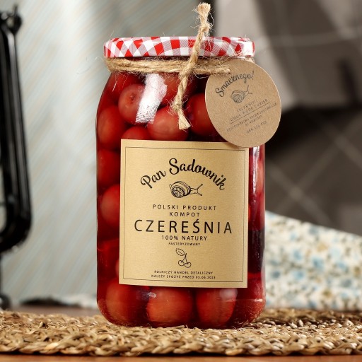 Kompót z čiernej čerešne 900 ml Pan Sadownik LOW-SWEET