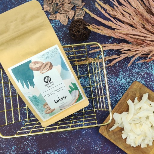 Zrnková káva s príchuťou KOKOS Arabica, čerstvo pražená Zdravá tu 150 g