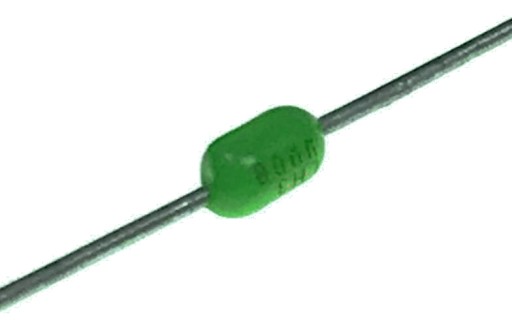 Monolitický kondenzátor 390pF/50V axiálny - 10 ks