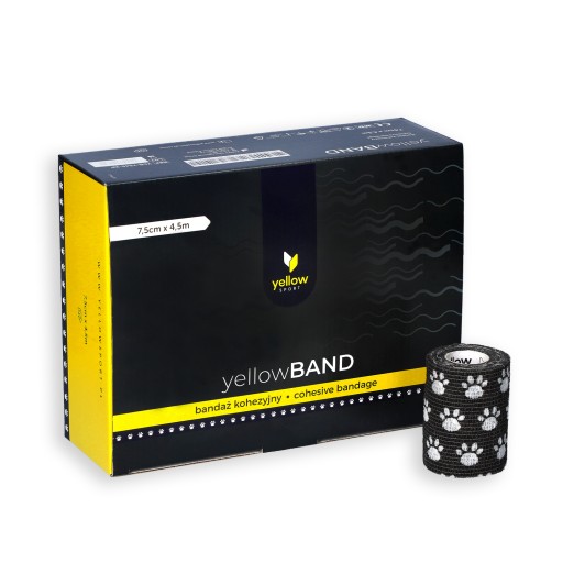 Samolepiaca stabilizačná súdržná bandáž YellowBAND 7,5 labiek, čierna