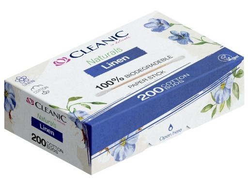 Vatové tyčinky Cleanic Naturals Linen 1 balenie - 200 ks